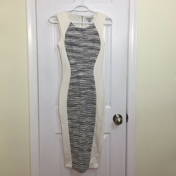 H&M Gray and White Midi Dress - Picture 1 of 6